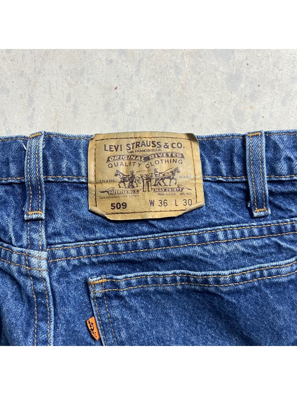 VTG 80s 90s Levi’s Orange Tab 509 Jeans Sz. 36X30 (Fits 34X28) USA Straight Leg